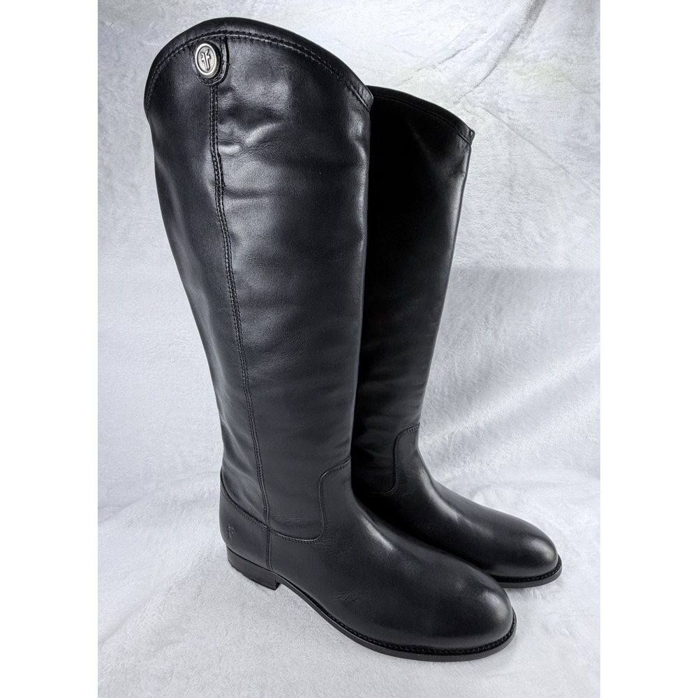 FRYE Melissa Button 2 Black Leather Knee High Equestrian Boots Women's 10 M NIB